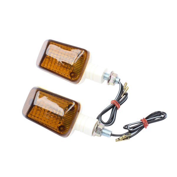 Motorrad Mini Blinker kurz weiß dunkel UNIVERSAL Halogen 12V 23W