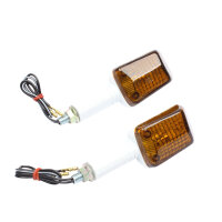 2x Motorrad Mini Blinker lang weiß dunkel UNIVERSAL...