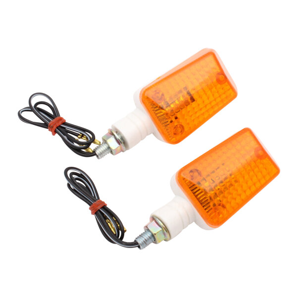 2x Mini Intermitente Motocicleta Corto Blanco UNIVERSAL Halógeno 12V 23W